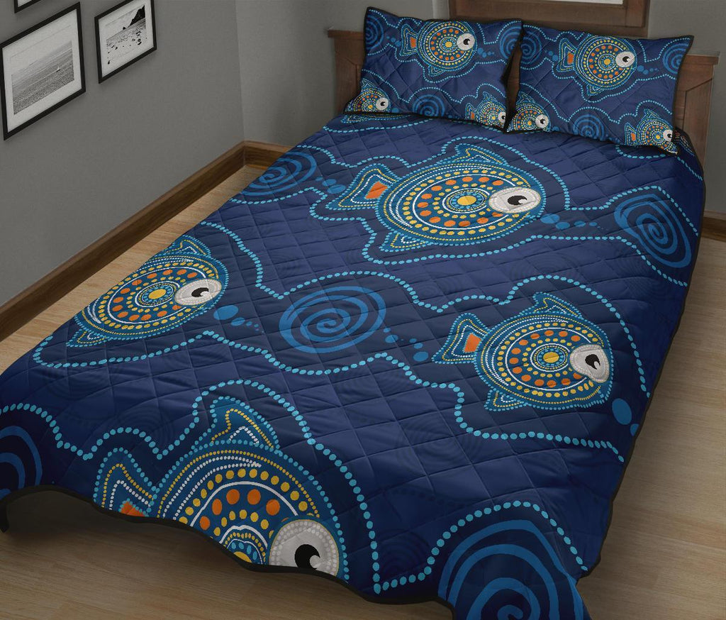 aboriginal-quilt-bed-set-indigenous-turtle-patterns