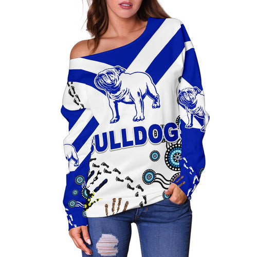 Canterbury-Bankstown Bulldogs Women Off Shoulder Sweater Indigenous - NO.1 - Vibe Hoodie