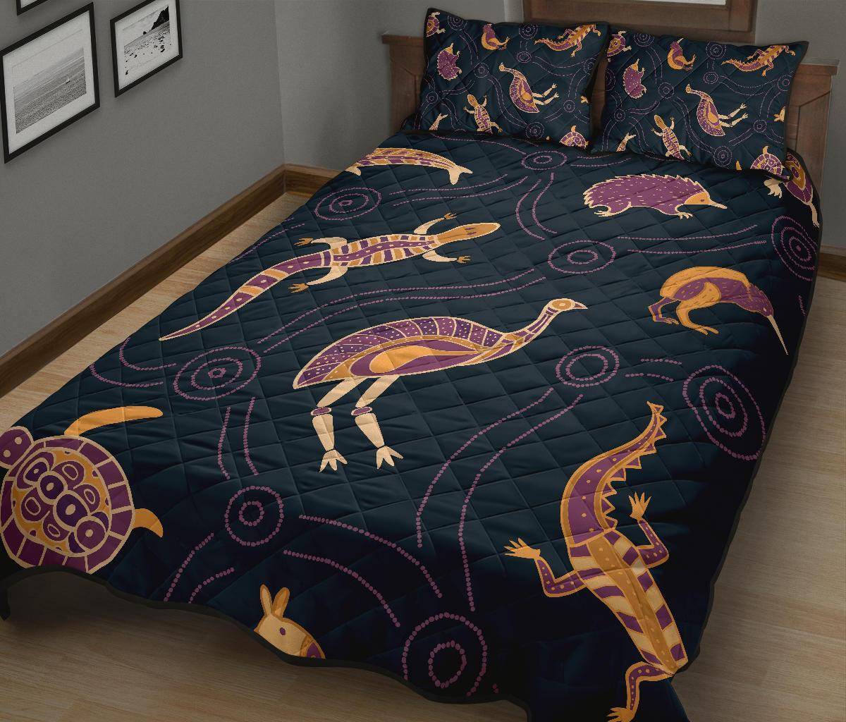 quilt-bed-set-indigenous-animals-patterns