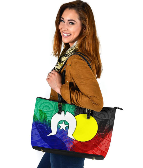 aboriginal-large-leather-tote-bag-australia-naidoc-week-indigenous-flag-style