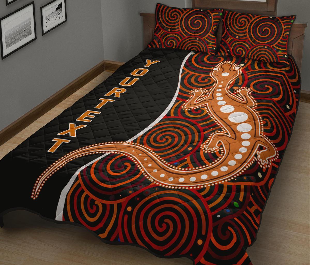 aboriginal-personalised-quilt-bed-set-indigenous-lizard-dreaming