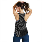 New Zealand Maori Mangopare Women Racerback Tank Polynesian - Black - Vibe Hoodie
