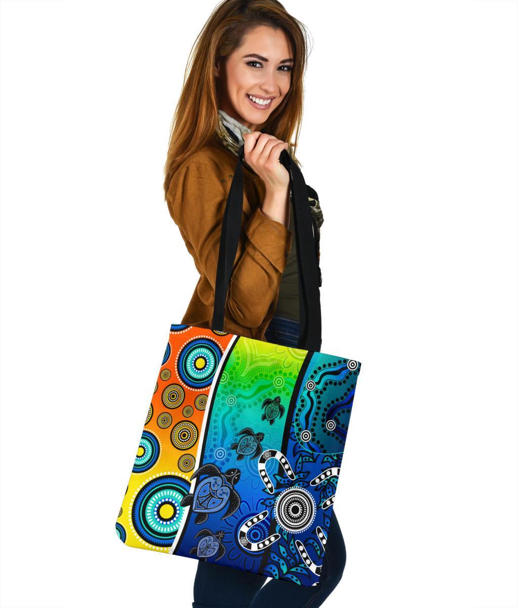 aboriginal-tote-bags-indigenous-turtle-dot-painting-art