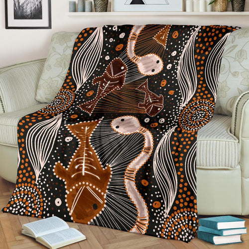aboriginal-premium-blanket-indigenous-fish-and-snake