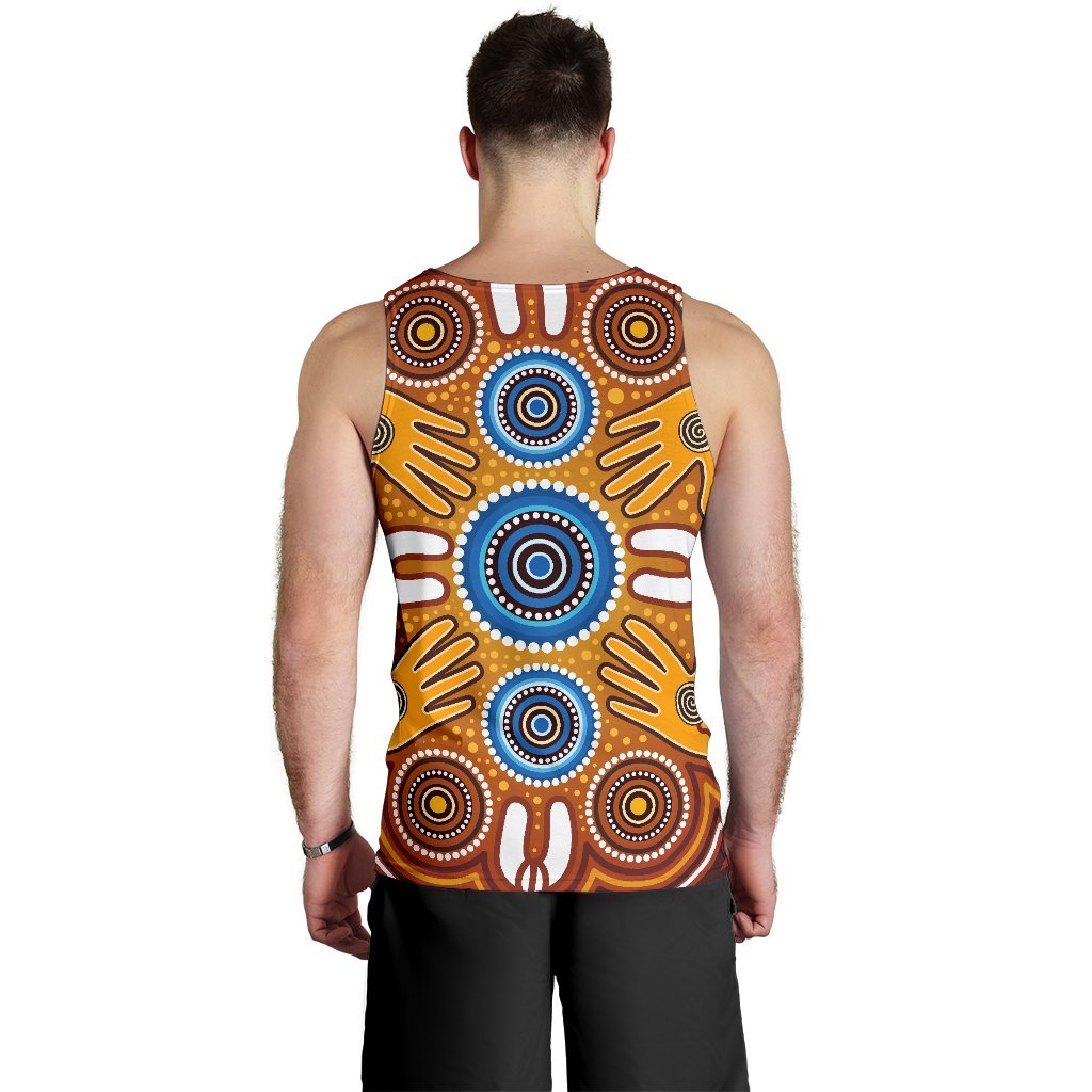 mens-tank-top-aboriginal-family-with-dot-painting-art