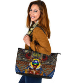 custom-text-the-land-owns-us-large-leather-tote-bag