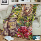 koala-premium-blanket-3d-koala-with-waratah-flower-blanket