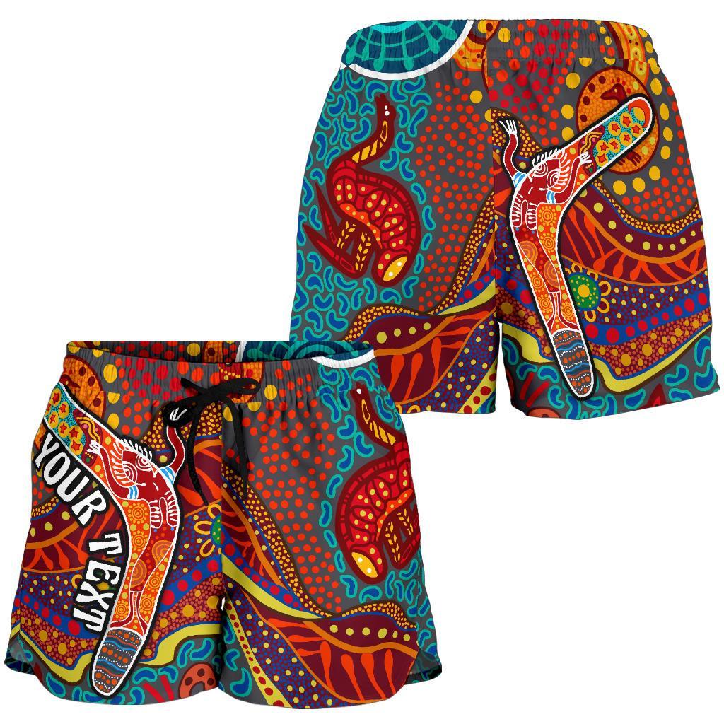 Aboriginal Personalised Women's Shorts - Indigenous Boomerang - Vibe Hoodie