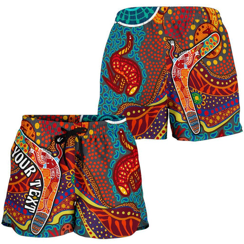 Aboriginal Personalised Women's Shorts - Indigenous Boomerang - Vibe Hoodie