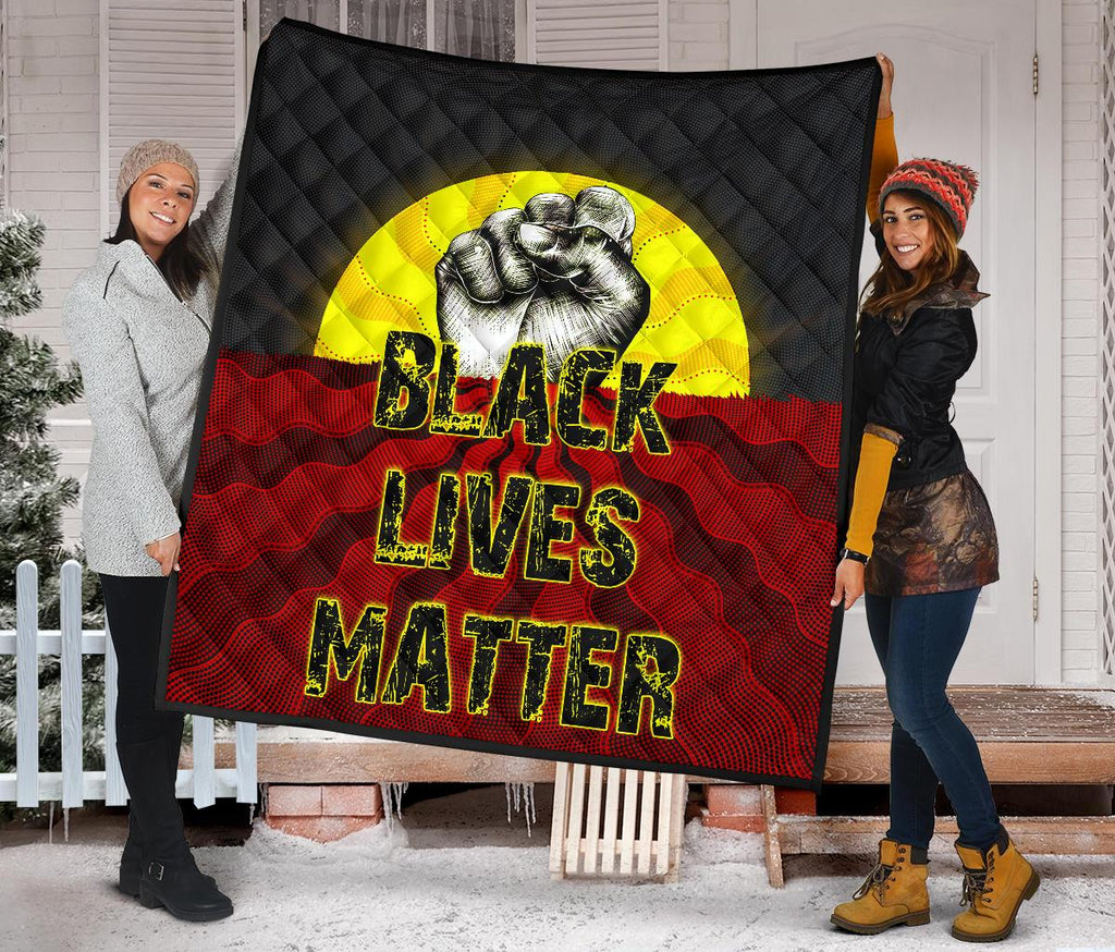 premium-quilt-aboriginal-black-lives-matter-sun-dot-painting