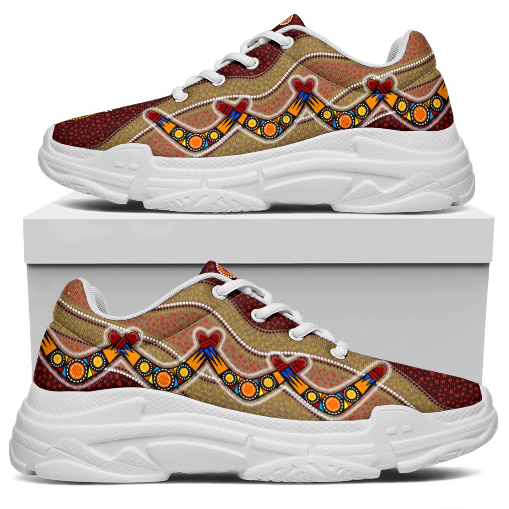 aboriginal-sneakers-boomerang-patterns-circle-dot-painting-chunky