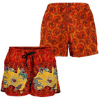 Aboriginal Women's Shorts - Australia Map Hand Patterns Spider Web - Vibe Hoodie