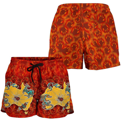 Aboriginal Women's Shorts - Australia Map Hand Patterns Spider Web - Vibe Hoodie