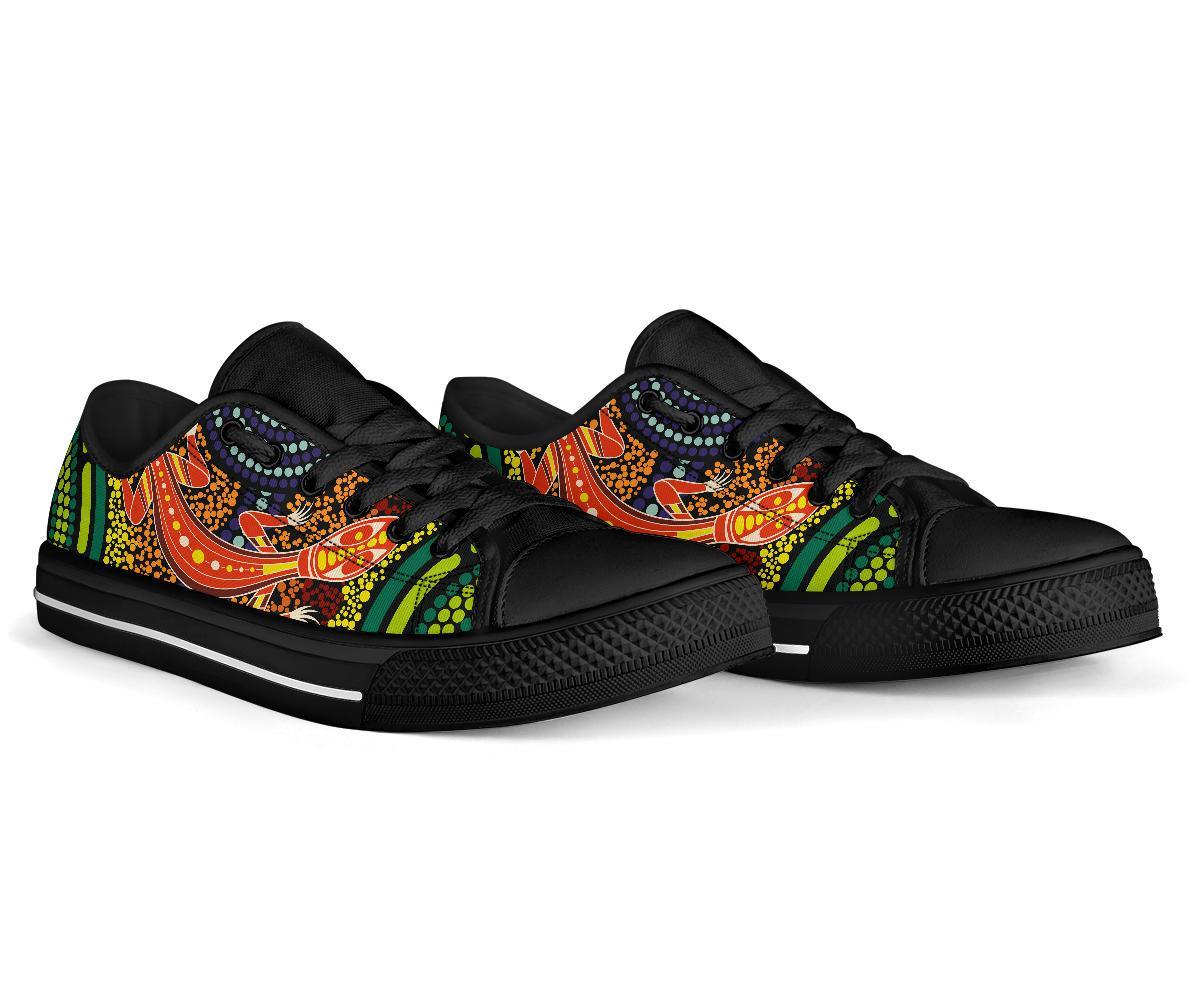 1st-australia-low-top-shoes-aboriginal-two-lizards-dot-painting-circle