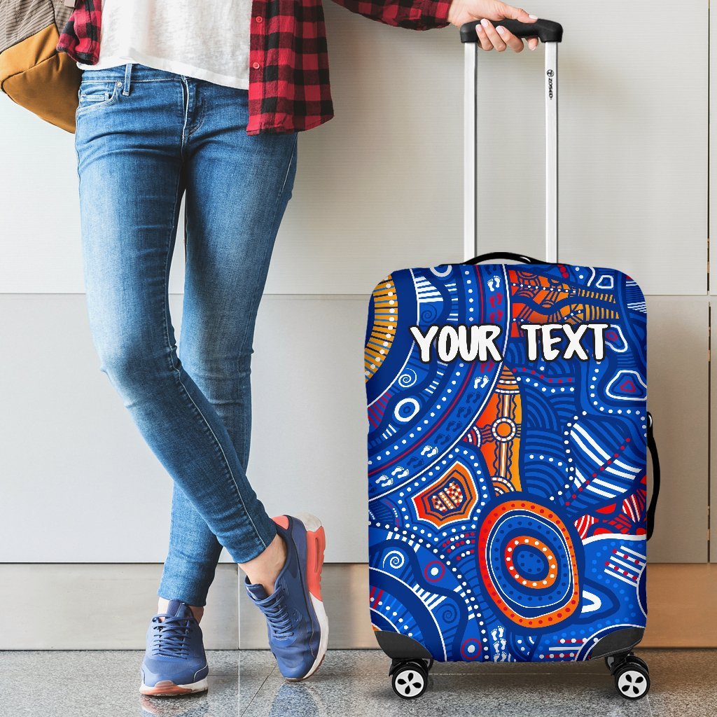 custom-text-aboriginal-luggage-cover-indigenous-footprint-patterns-blue-color