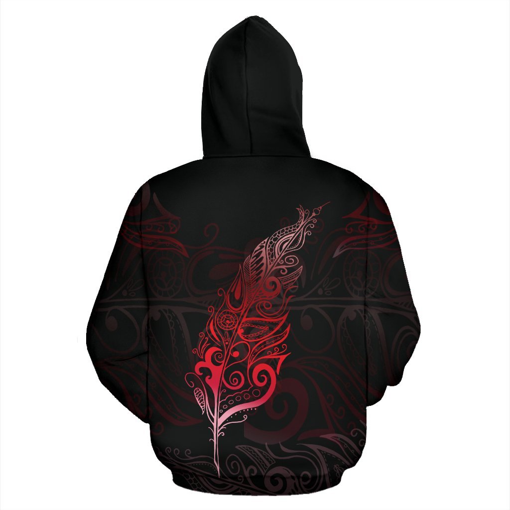 light-silver-fern-new-zealand-hoodie-red