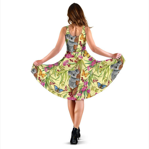 Koala Midi Dress - Koala Patterns Ver01- - Vibe Hoodie