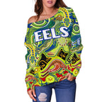 Parramatta Women's Off Shoulder Sweater Eels Unique Indigenous - Vibe Hoodie