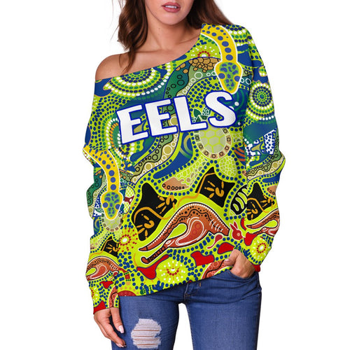 Parramatta Women's Off Shoulder Sweater Eels Unique Indigenous - Vibe Hoodie