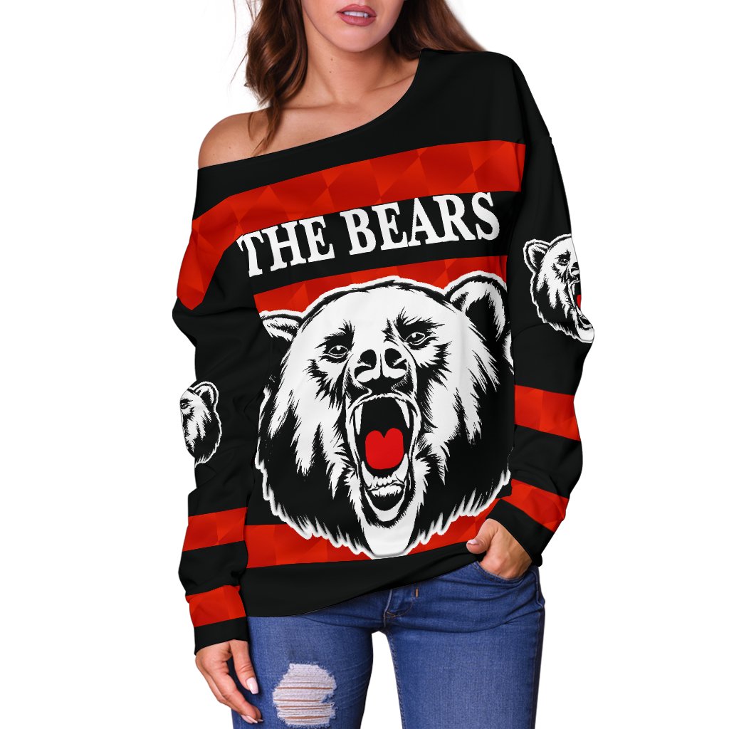 North Sydney Women Off Shoulder Sweater The Bears Simple Style - Vibe Hoodie