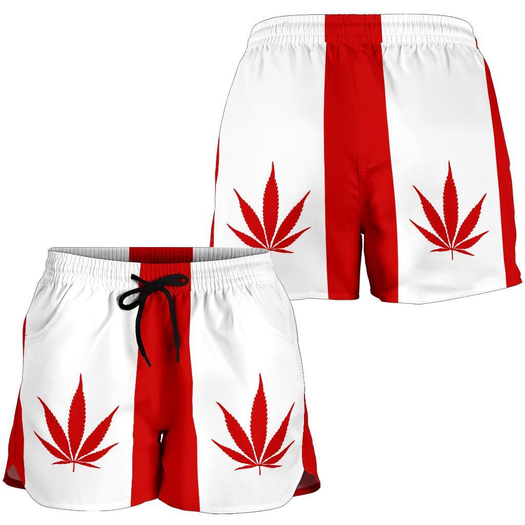 Canada Women'S Shorts Weed Flag - Vibe Hoodie