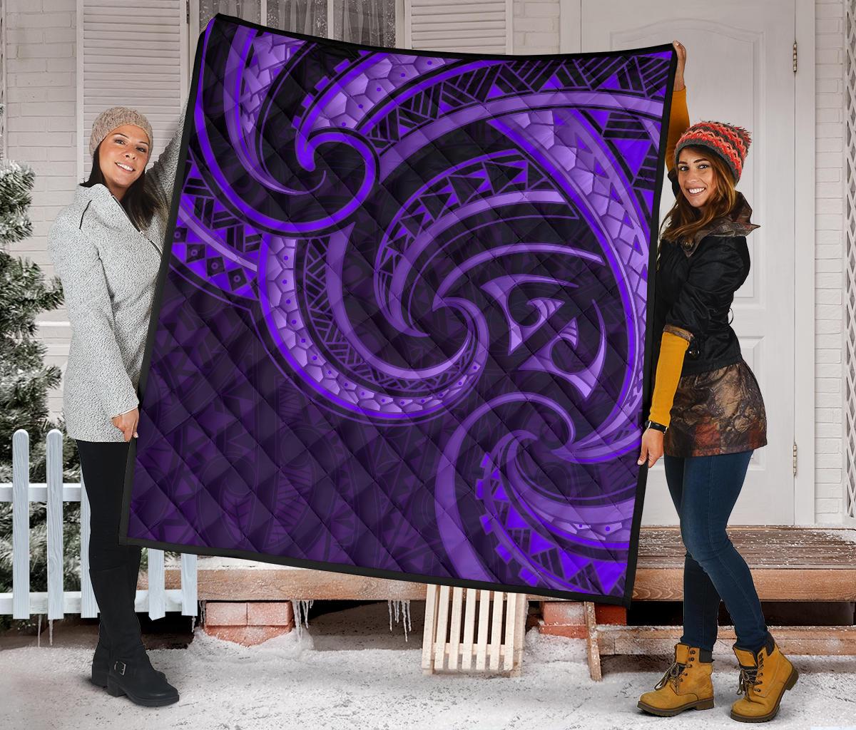 new-zealand-maori-mangopare-premium-quilt-polynesian-purple