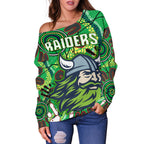 Canberra Women's Off Shoulder Sweater Raiders Indigenous 2 - Vibe Hoodie