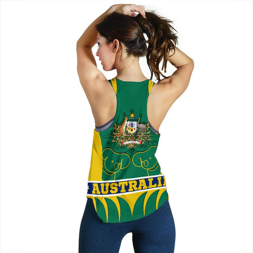 Racerback Tank - Australian Coat Of Arms Tank Koala - Vibe Hoodie