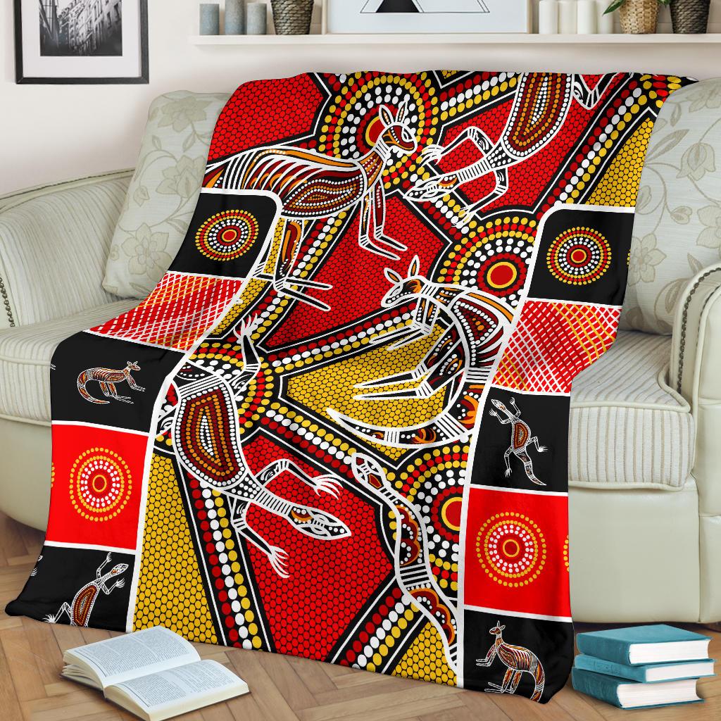 aboriginal-premium-blanket-kangaroo-dot-painting-patterns