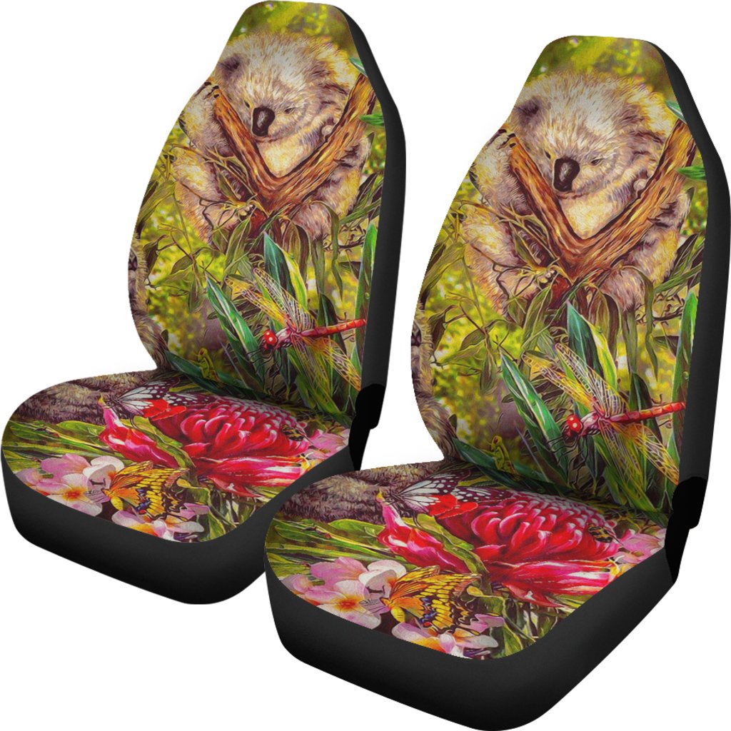 koala-car-seat-covers-3d-koala-with-waratah-flower-seat-cover-universal-fit