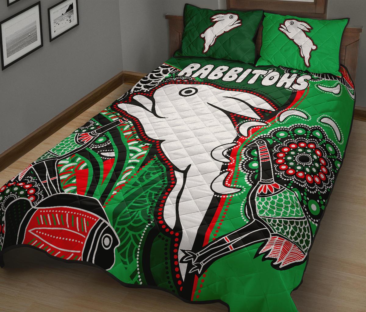 rabbitohs-quilt-bed-set-indigenous-survival-world