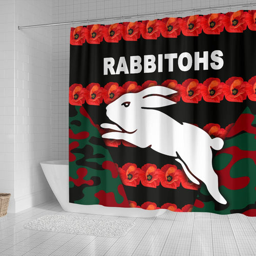 south-sydney-rabbitohs-shower-curtain-anzac-day-poppy-flower-vibes