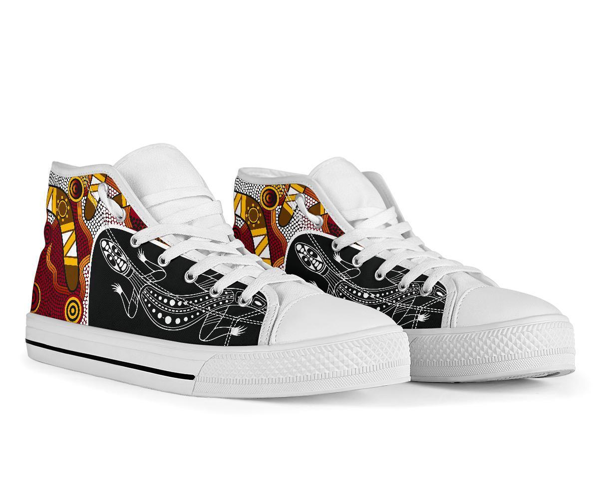 high-top-shoes-aboriginal-dot-painting-lizard-shoes