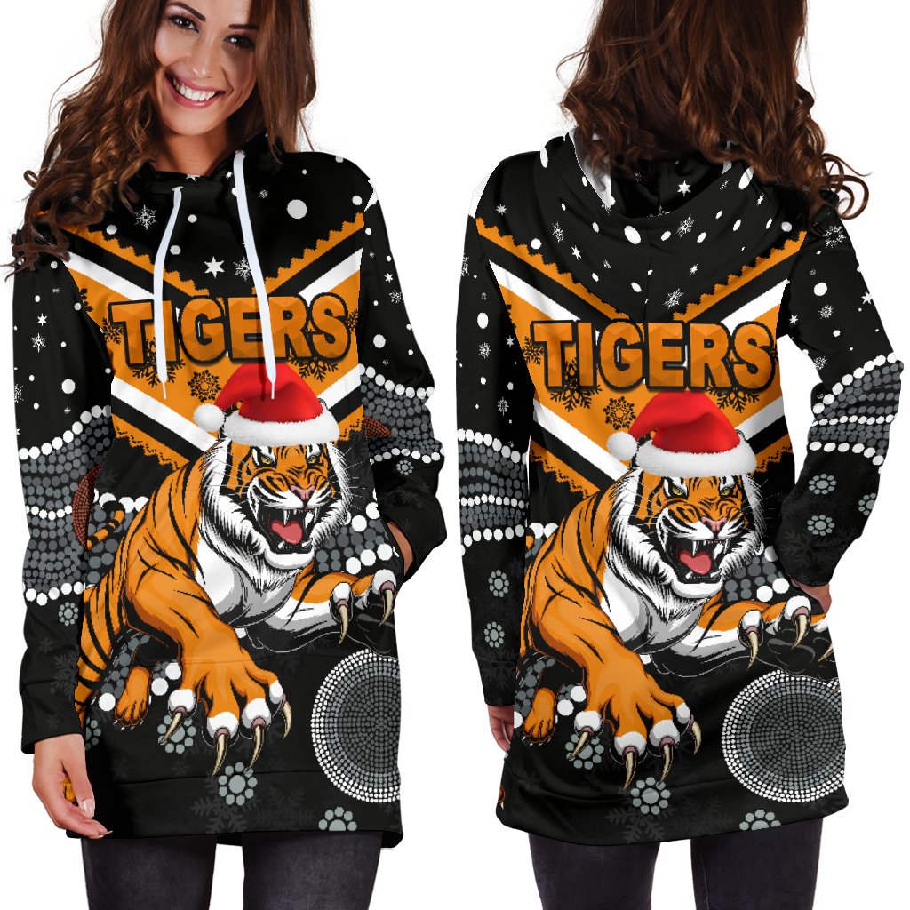 Wests Christmas Women's Hoodie Dress Tigers Indigenous - Vibe Hoodie