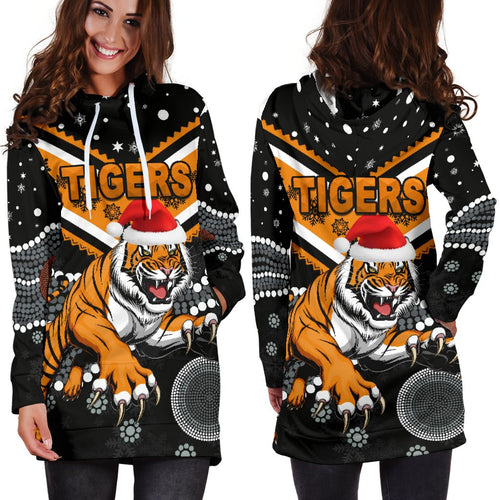 Wests Christmas Women's Hoodie Dress Tigers Indigenous - Vibe Hoodie