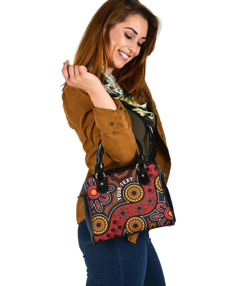 [Custom] Aboriginal Shoulder Handbag - Indigenous Circle Dot Painting Style- - Vibe Hoodie