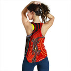 Aboriginal Women's Racerback Tank - Australia Lizard Dot Painting Art - Vibe Hoodie