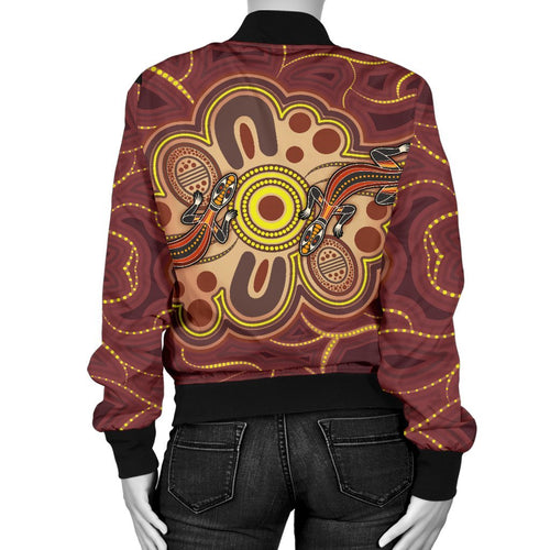 custom-aboriginal-womens-bomber-jacket-indigenous-lizard-dot-painting-art