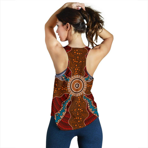 Racerback Tank - Aboriginal Dot Painting Tank Top Ver06 - Women - Vibe Hoodie