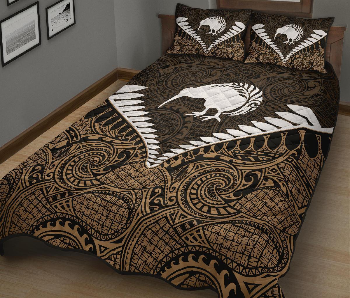 kiwi-silver-fern-classic-quilt-bed-set-gold