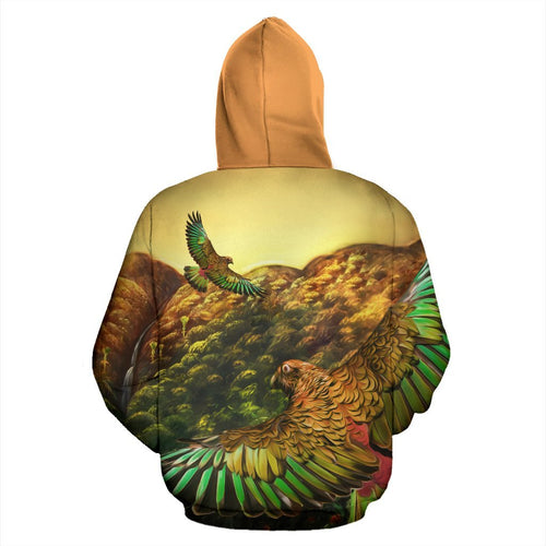 new-zealand-kea-bird-flying-at-sunset-hoodie