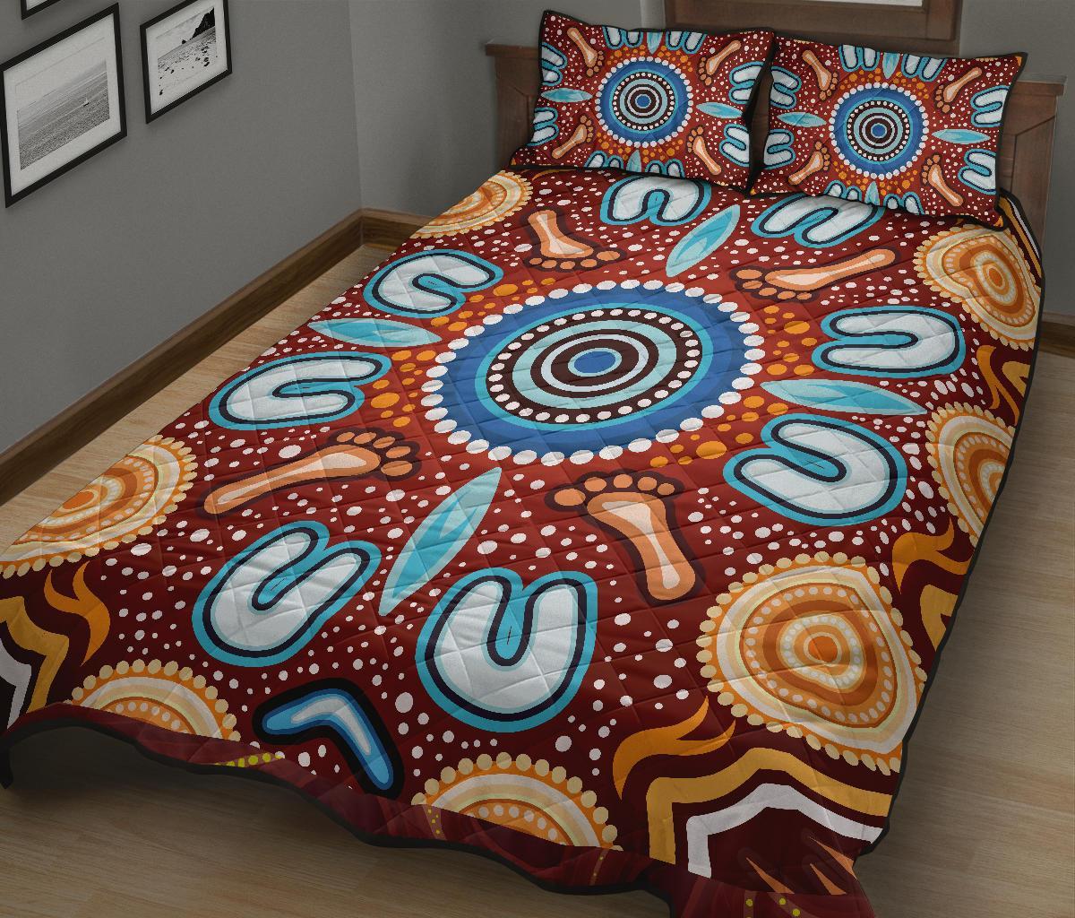 aboriginal-quilt-bed-set-indigenous-circle-dot-painting-ver02