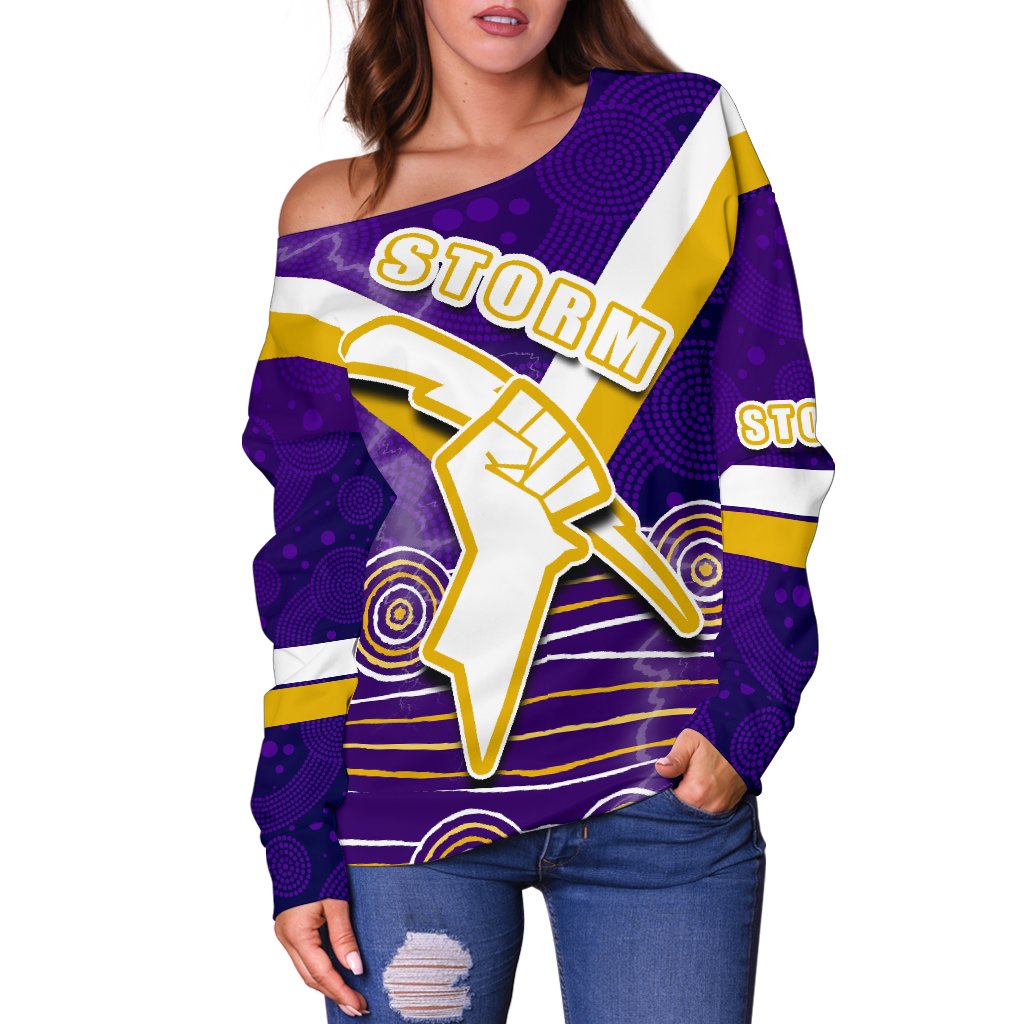Storm Off Shoulder Sweater Indigenous Melbourne - Vibe Hoodie