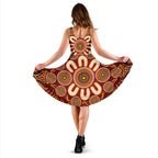 Aboriginal Women's Dress - Circle Flowers Patterns Ver02 - Vibe Hoodie