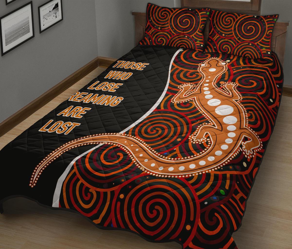 aboriginal-quilt-bed-set-indigenous-lizard-dreaming