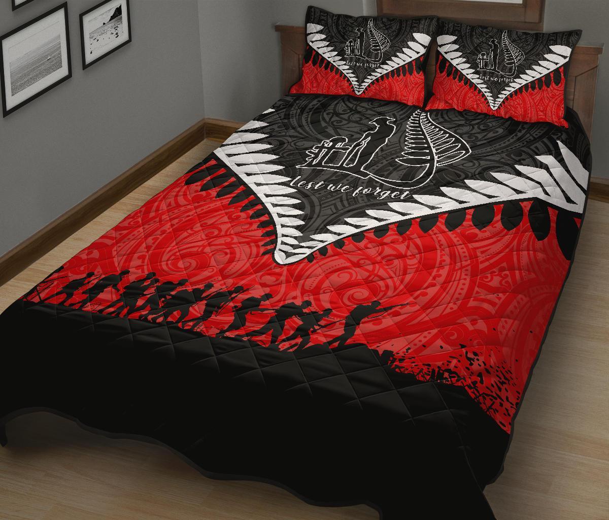 new-zealand-anzac-quilt-bed-set-lest-we-forget-silver-fern-quilt-and-pillow-cover-red