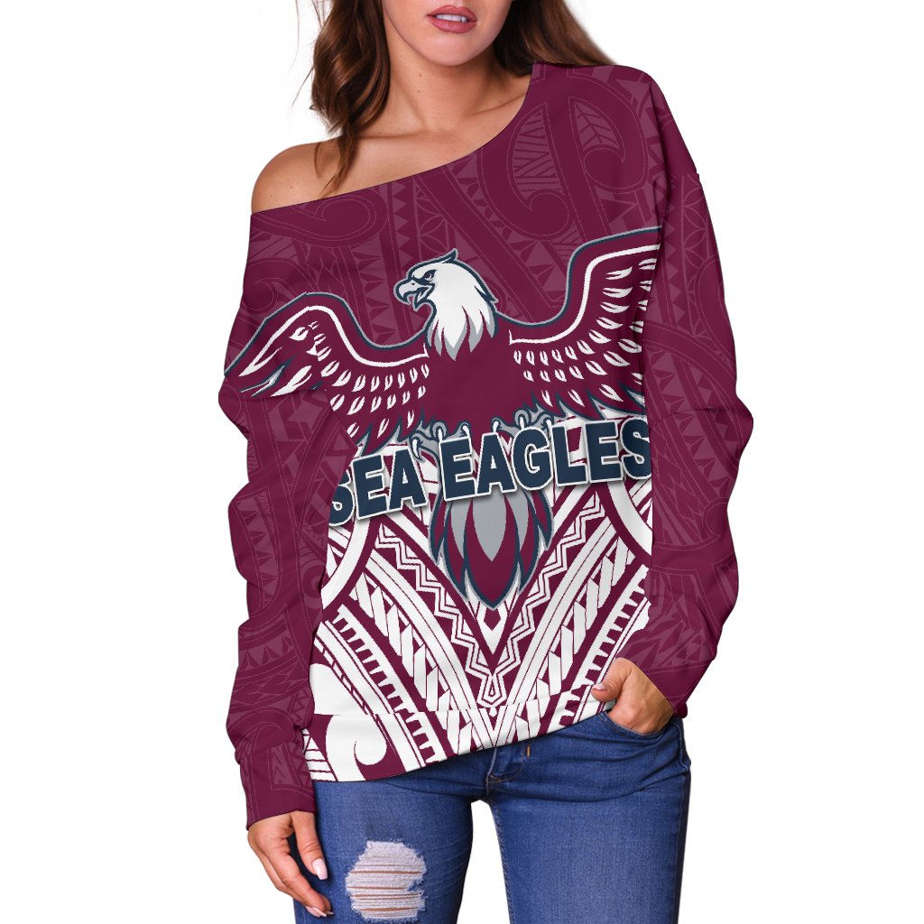 Warringah Women's Off Shoulder Sweater Sea Eagles Multicultural - Vibe Hoodie