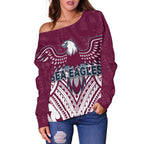 Warringah Women's Off Shoulder Sweater Sea Eagles Multicultural - Vibe Hoodie