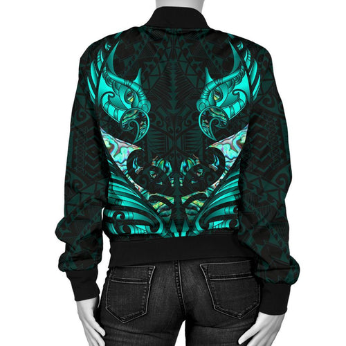 new-zealand-bomber-jacket-for-women-manaia-paua-fern-wing-turquoise