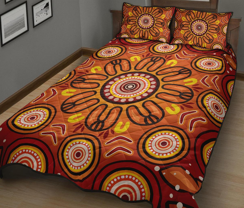 aboriginal-quilt-bed-set-circle-flowers-patterns-ver01